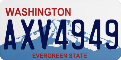 WA license plate AXV4949