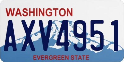 WA license plate AXV4951