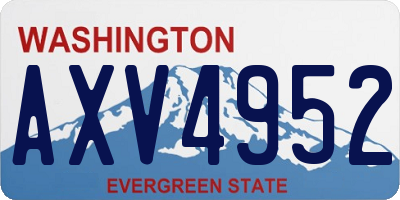 WA license plate AXV4952
