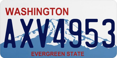 WA license plate AXV4953