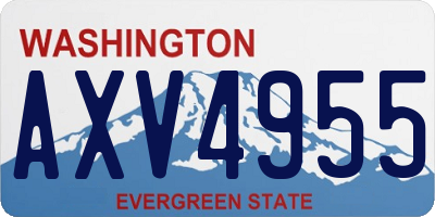 WA license plate AXV4955