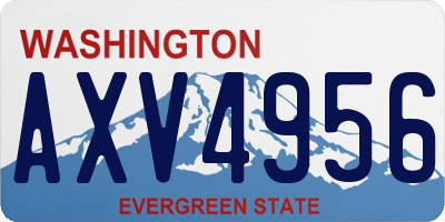 WA license plate AXV4956