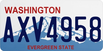 WA license plate AXV4958