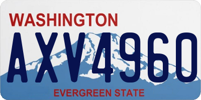 WA license plate AXV4960