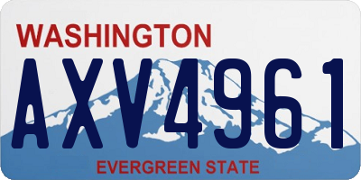 WA license plate AXV4961