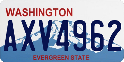 WA license plate AXV4962