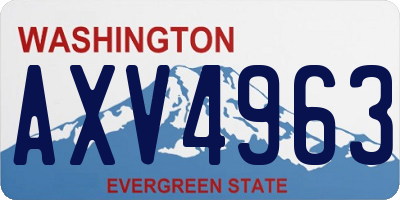 WA license plate AXV4963