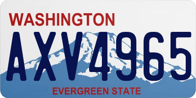WA license plate AXV4965