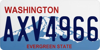 WA license plate AXV4966