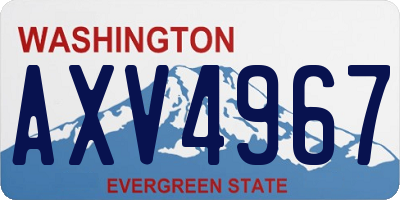 WA license plate AXV4967
