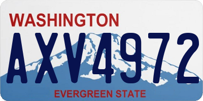WA license plate AXV4972