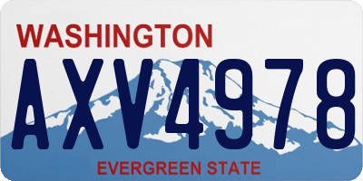 WA license plate AXV4978