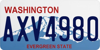 WA license plate AXV4980