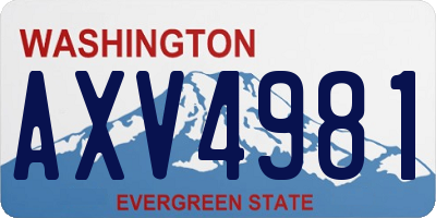 WA license plate AXV4981