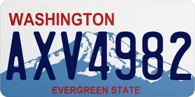 WA license plate AXV4982