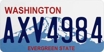 WA license plate AXV4984