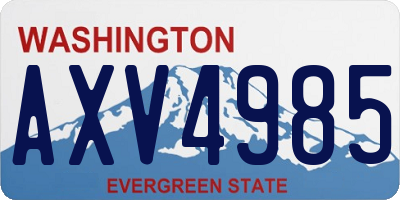 WA license plate AXV4985