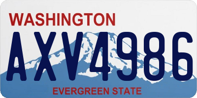 WA license plate AXV4986