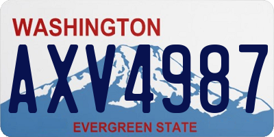 WA license plate AXV4987