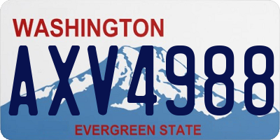 WA license plate AXV4988