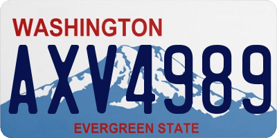 WA license plate AXV4989