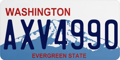 WA license plate AXV4990