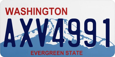 WA license plate AXV4991