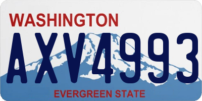 WA license plate AXV4993
