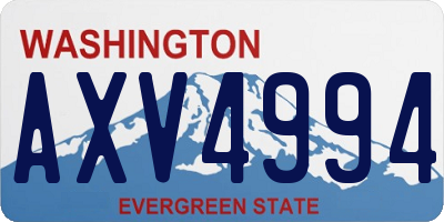 WA license plate AXV4994