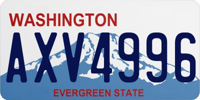 WA license plate AXV4996