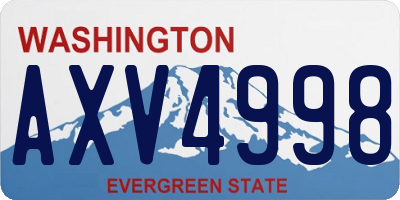 WA license plate AXV4998