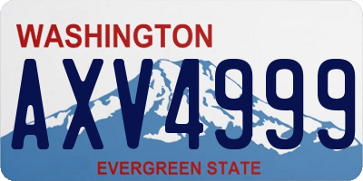 WA license plate AXV4999