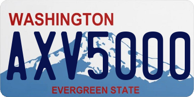 WA license plate AXV5000