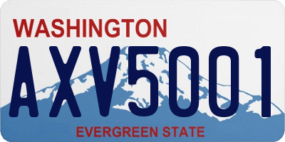 WA license plate AXV5001