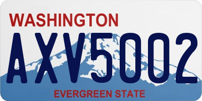 WA license plate AXV5002