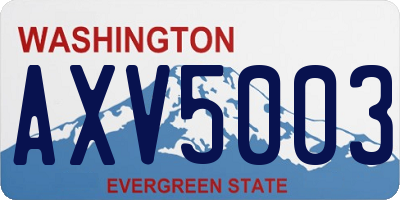 WA license plate AXV5003