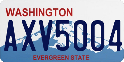 WA license plate AXV5004
