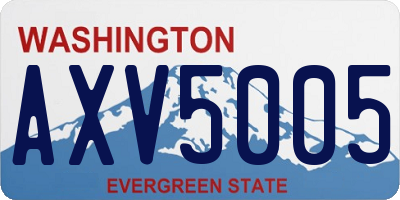 WA license plate AXV5005