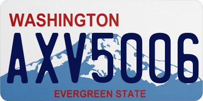 WA license plate AXV5006