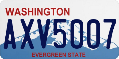 WA license plate AXV5007