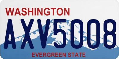 WA license plate AXV5008