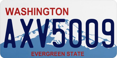 WA license plate AXV5009