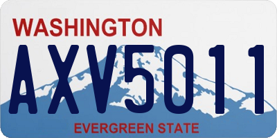 WA license plate AXV5011