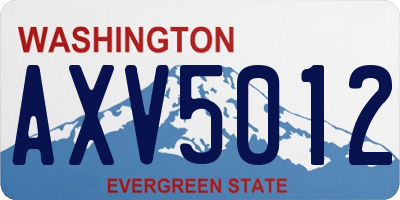 WA license plate AXV5012