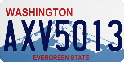 WA license plate AXV5013