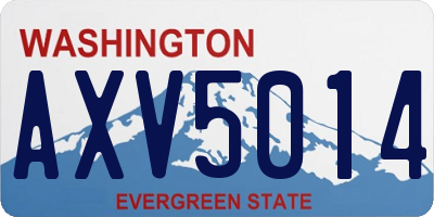 WA license plate AXV5014
