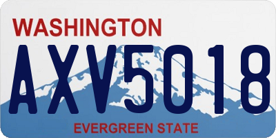 WA license plate AXV5018