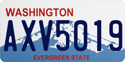 WA license plate AXV5019