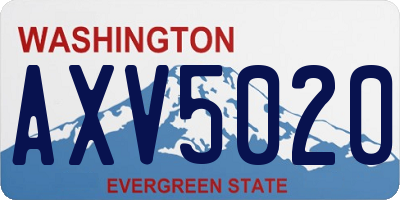 WA license plate AXV5020