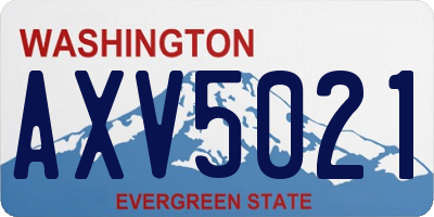 WA license plate AXV5021